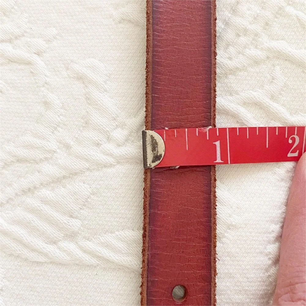 FOSSIL Reddish Brown Leather Belt with Rhinestone Buckle Size Medium